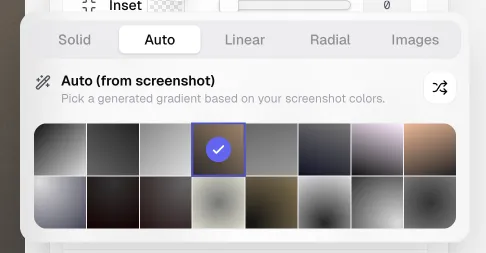Auto Background from Screenshot Feature