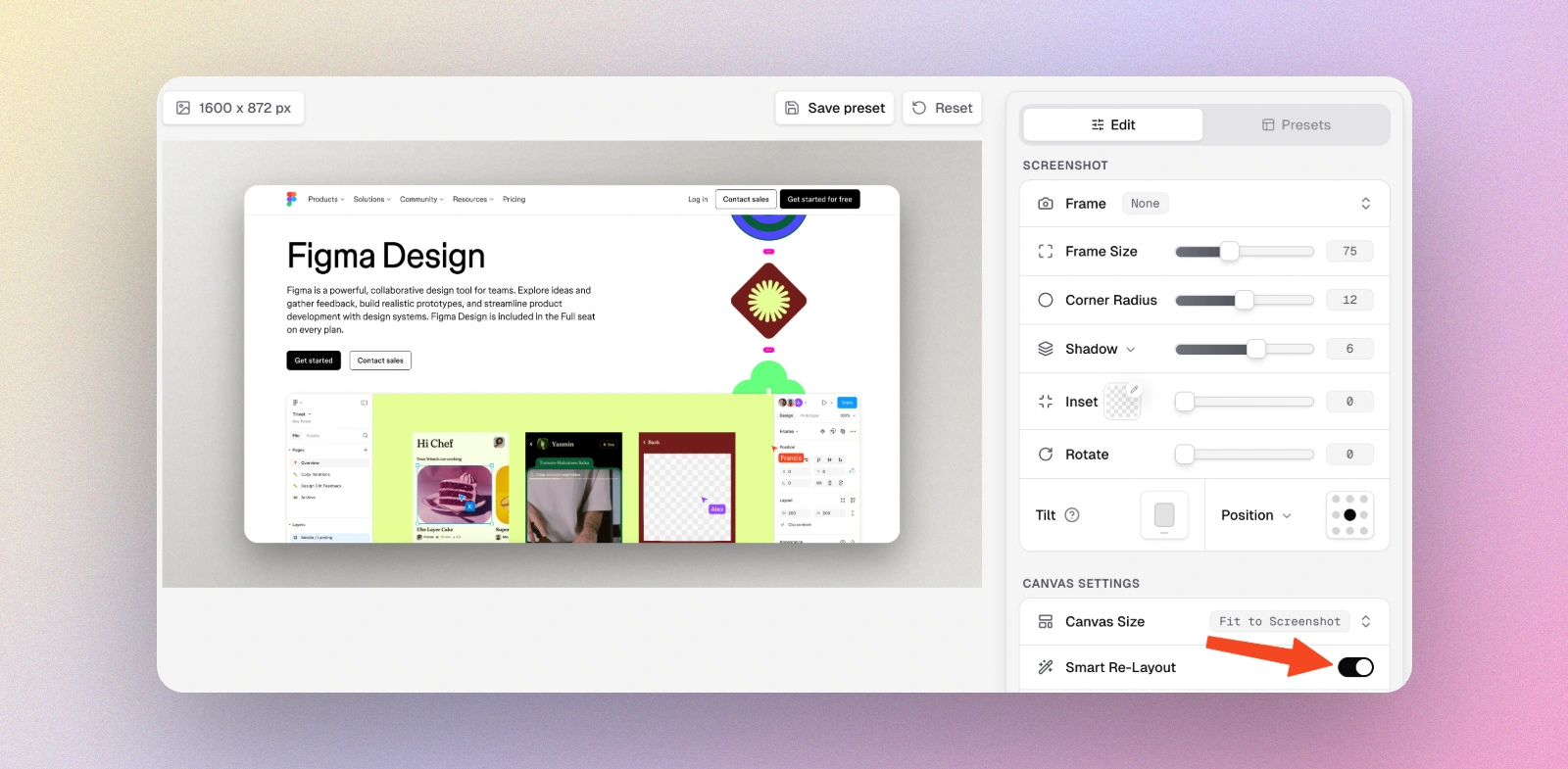 Smart Re-Layout Feature